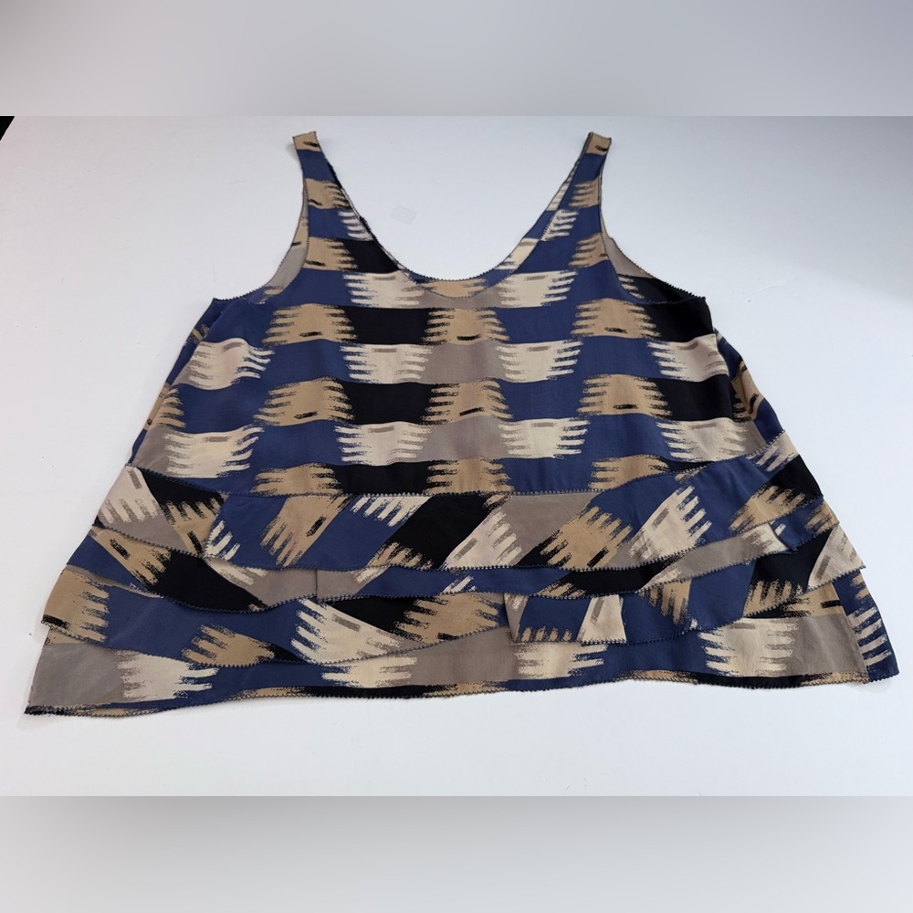 NWOT 3.1 PHILIP LIM 100% Silk Blouse Womens 8 Tiered Ruffled Tunic Tank Top - Picture 11 of 14